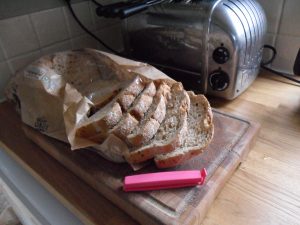 Bread on bread board