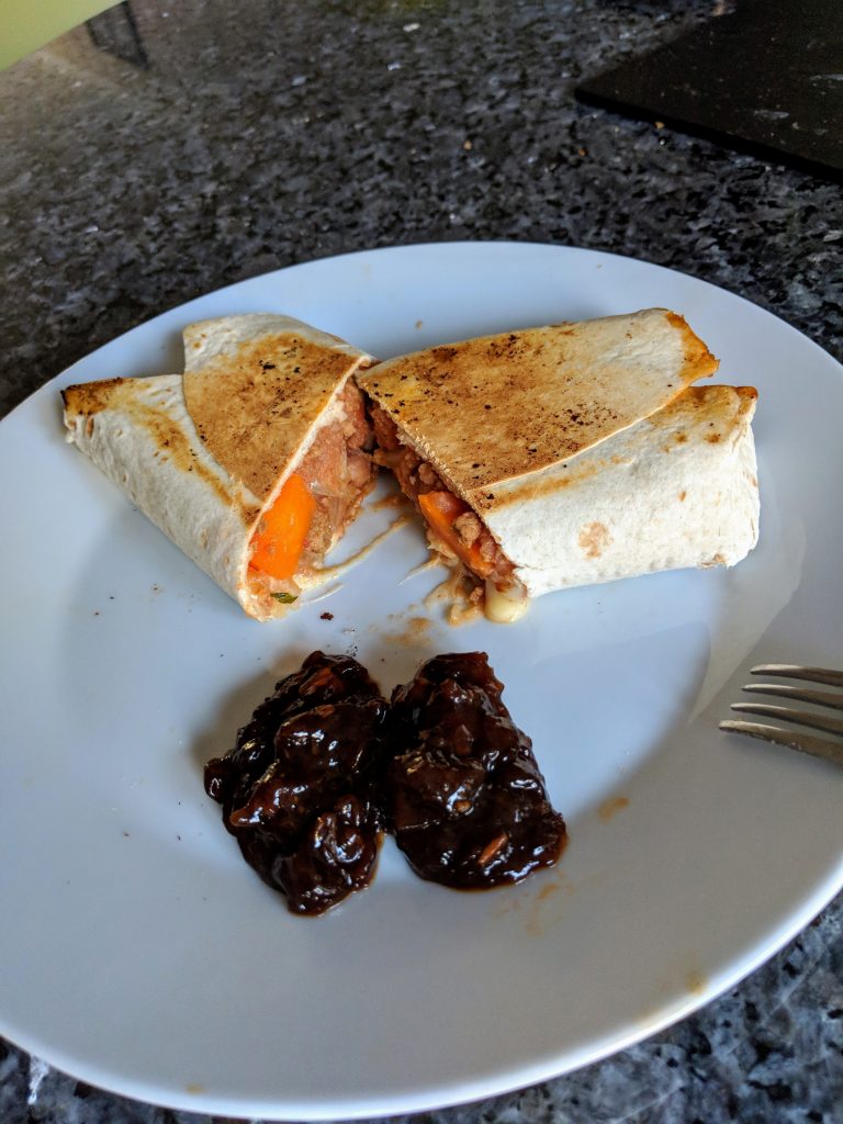 Using up the leftovers for lunch the next day!